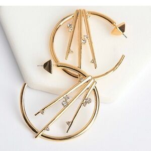 Alexis Bittar Gold Hoop Earrings with Crystal Accents